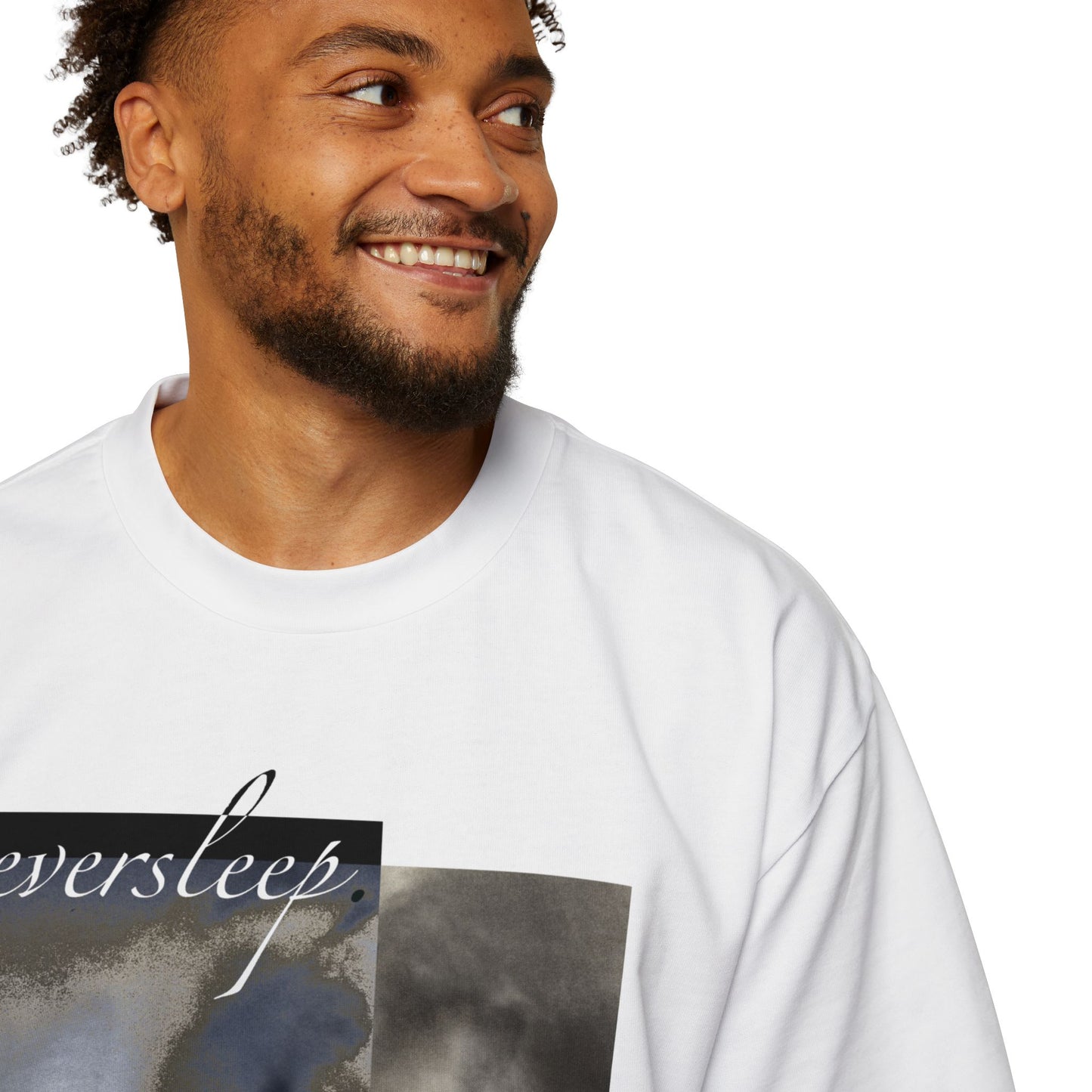 neversleep in a heavy oversized tee at the museum