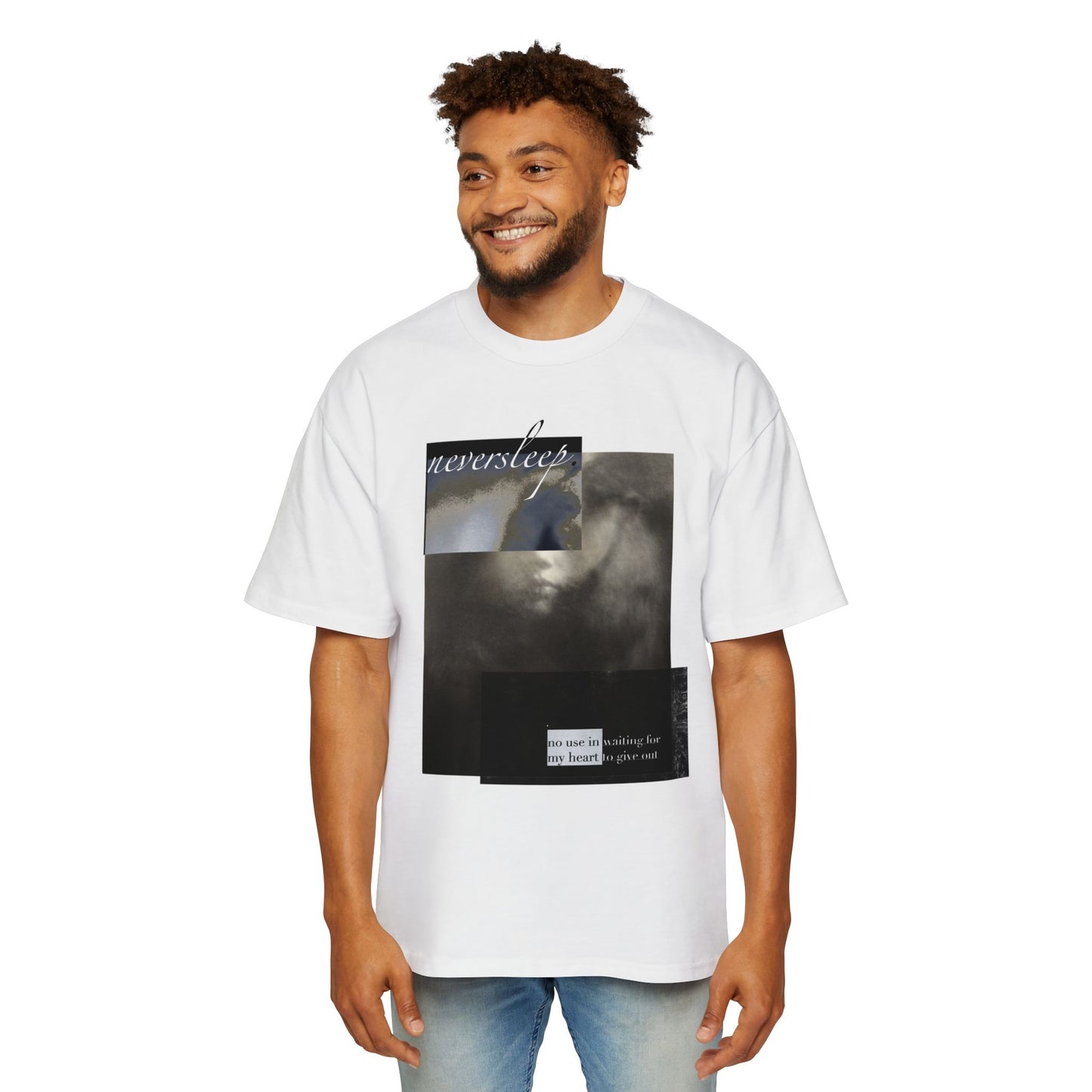 neversleep in a heavy oversized tee at the museum